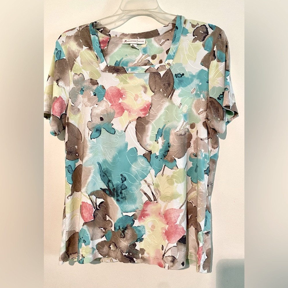 JM Collection watercolor blouse.